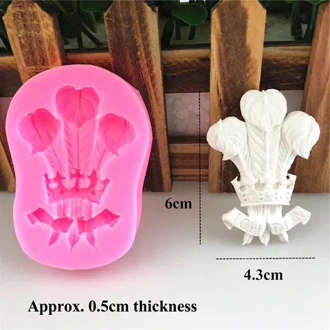 Handgemachte Feder Krone Wappen Silikonform Für Fondant Tortendekoration Schokolade DIY Gips Seife Backform Backwerkzeug