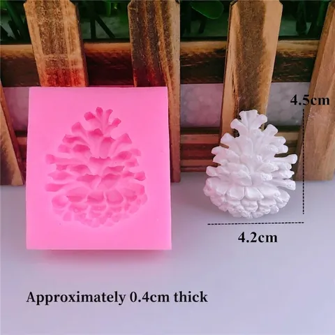 Moule en Silicone 3D en Forme de Pomme de Pin DIY pour Décoration de Gâteau de Noël Fondant Chocolat Savon Artisanal Bougie Résine Rose