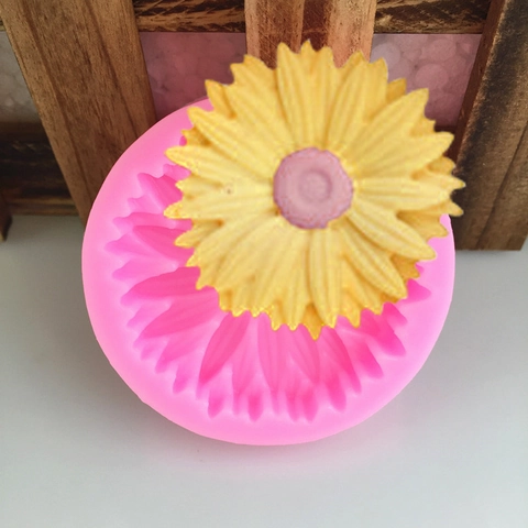 Blumen Silikonform Chrysantheme Sonnenblume Form DIY Backwerkzeug Für Fondant Kuchen Schokolade Süßigkeiten Basteln Rosa