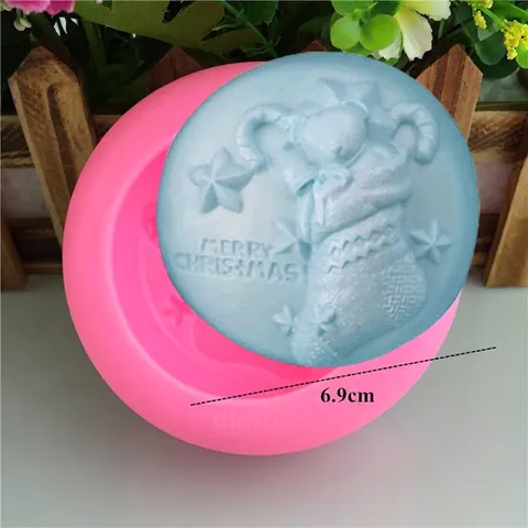 Weihnachtssocke Stern Silikonform Für DIY Handgefertigte Fondant Kuchen Seife Schokolade Dekoration Festliches Backwerkzeug