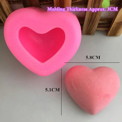 3D Herzförmige Silikonform Für DIY Handgemachte Seife Fondant Kuchen Backwerkzeuge Valentinstag Hochzeit Party Zubehör Rosa