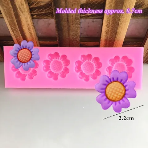 4 Kavitäten Blumenform Silikonform Rosa Fondant Schokolade Kuchen Dekorationswerkzeug DIY Handgemachte Backform