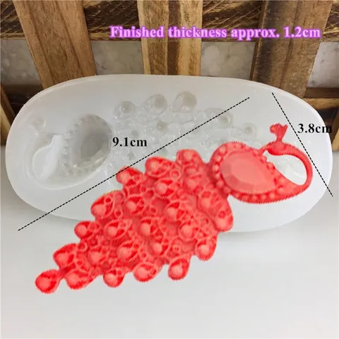 3D Pfau Form Silikonform Für Kuchen Fondant DIY Harz Spiegel Handwerk Pfau Feder Muster Backen Dekoration Werkzeug