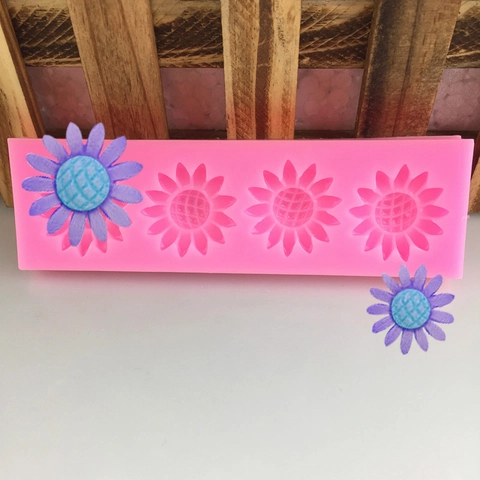Sonnenblume Silikon Kuchenform Rosa Fondantform Für DIY Schokolade Seife Backen Dekoration Tool Multi Cavity Floral Backwaren