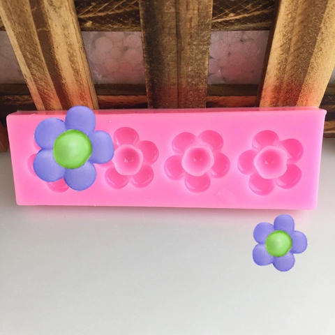 Flower Silicone Mold For Chocolate Fondant Cake DIY Handmade Soap Baking Decoration Kitchen Tools Pink Flexible