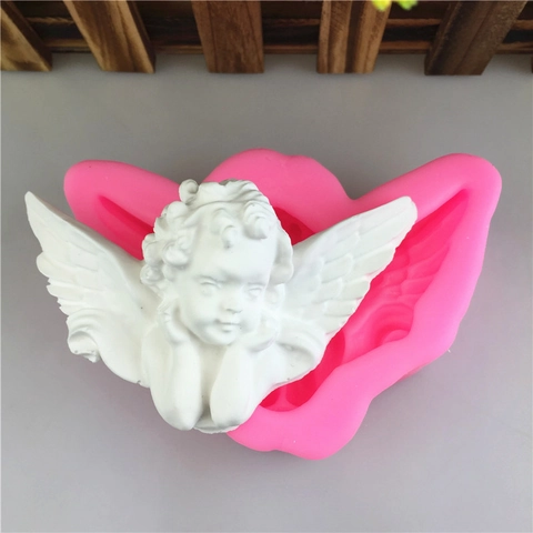 Molde de Silicona con Alas de Ángel 3D Herramienta de Decoración de Pasteles Chocolate Fondant Yeso Jabón Resina Arcilla