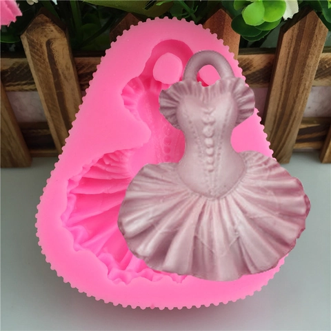 Ballettkleid Brautkleid Silikonform Für Kuchendekoration Fondant Schokolade Seife Gips DIY Backen Dekoration Werkzeug