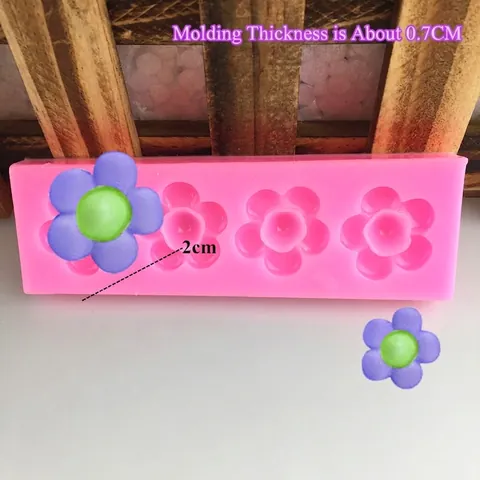 Flower Silicone Mold For Chocolate Fondant Cake DIY Handmade Soap Baking Decoration Kitchen Tools Pink Flexible