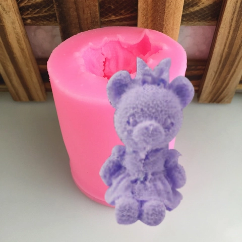 3D Süßer Kleiner Bär Silikonform Für Kuchen Fondant Schokolade Kerze Seife DIY Handwerk Mädchen Bär Form Backwerkzeug