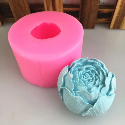 Molde de Silicona con Forma de Capullo de Rosa 3D para Decoración de Pasteles de Fondant DIY Jabón Hecho a Mano Aroma Yeso