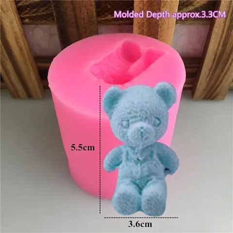 Stampo in Silicone a Forma di Orso 3D Rosa per Decorazione Torte Fondente Fai da Te Candela Sapone Cioccolato