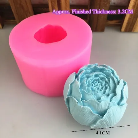 Molde de Silicona con Forma de Capullo de Rosa 3D para Decoración de Pasteles de Fondant DIY Jabón Hecho a Mano Aroma Yeso