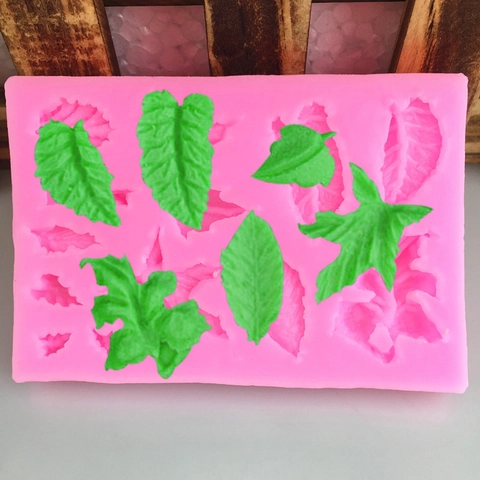 Multi Blatt Silikon Fondant Form Blatt Muster Kuchen Dekorieren Werkzeug Für Schokolade Süßigkeiten Ton Handwerk Pink Form