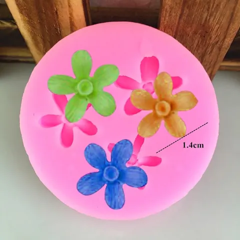 DIY Mini Flower Silicone Mold For Fondant Cake Decoration Chocolate Clay Handmade Craft Tool Pink Floral Baking Mold