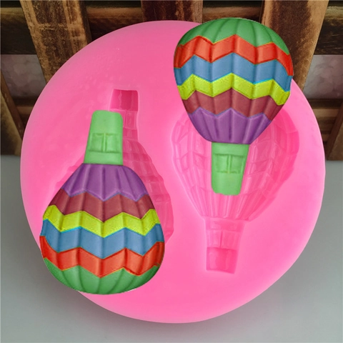DIY Hot Air Balloon Silicone Mold Double Cavity Fondant Cake Decorating Tools Chocolate Clay Baking Craft Handmade Mold