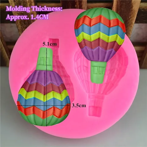 DIY Hot Air Balloon Silicone Mold Double Cavity Fondant Cake Decorating Tools Chocolate Clay Baking Craft Handmade Mold