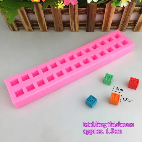 3D Alphabet Cube Square Silicone Mold For Handmade Soap Chocolate Candle Resin Craft Making DIY Baking Cake Decorating Tool