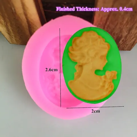 Vintage Porträt Einer Edlen Dame Silikonform Für Fondant Tortendekoration Schokolade Handgemachte Seife Ton DIY Backen Form