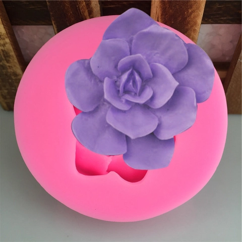 Rose Succulent Flower Silicone Mold For DIY Handmade Candle Chocolate Cake Decoration Soap Plaster Clay Fondant Craft Tool