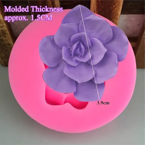 Rose Succulent Flower Silicone Mold For DIY Handmade Candle Chocolate Cake Decoration Soap Plaster Clay Fondant Craft Tool