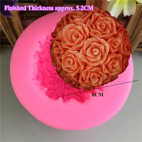 Große 3D Rosenstrauß Blumenball Silikonform Für Kuchendekoration DIY Handgemachte Seife Kerze Handwerk Fondant Backwerkzeug