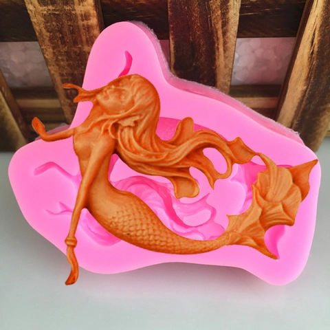 Meerjungfrau Schwanz Silikonform DIY Fondant Tortendekoration Werkzeug Für Schokolade Süßigkeiten Backen Rosa Flexibel Harz