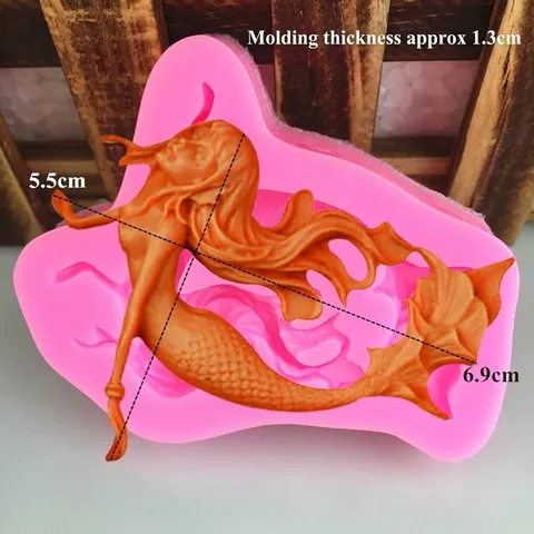 Meerjungfrau Schwanz Silikonform DIY Fondant Tortendekoration Werkzeug Für Schokolade Süßigkeiten Backen Rosa Flexibel Harz