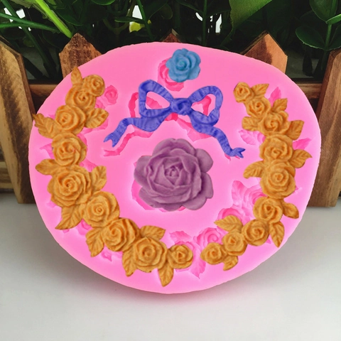 Rosen Girlande Blume Rebe Schleife Silikonform Für Fondant Kuchen Schokolade Backen Manuelle Seife Dekoration Küchenhelfer