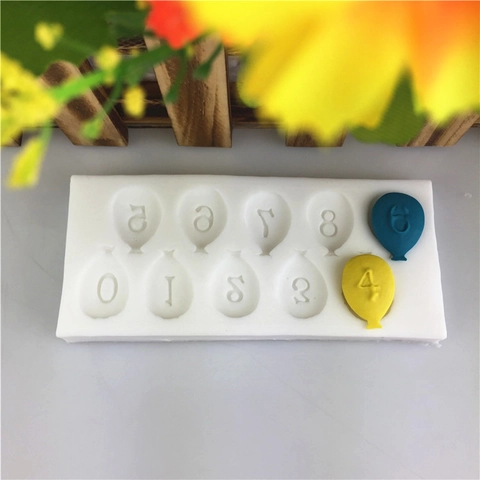 Ballon Nummer Silikonform 0-9 Zahlen Für Kuchendekoration Fondant Schokolade DIY Handgemachte Seife Backen Deko Werkzeuge