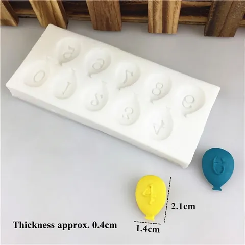 Ballon Nummer Silikonform 0-9 Zahlen Für Kuchendekoration Fondant Schokolade DIY Handgemachte Seife Backen Deko Werkzeuge