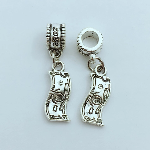 Vintage Alloy Dollar Bill Charm LOVE Letter Pendant Antique Silver DIY Jewelry Accessories For Bracelet Necklace Making