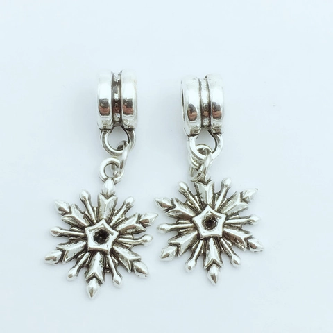 Vintage Legierung Schneeflockenanhänger Für DIY Schmuckherstellung Antiksilber Charms Für Armband Halskette Winter Schmuckzubehör