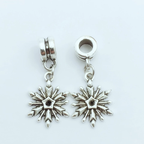Vintage Legierung Schneeflockenanhänger Für DIY Schmuckherstellung Antiksilber Charms Für Armband Halskette Winter Schmuckzubehör