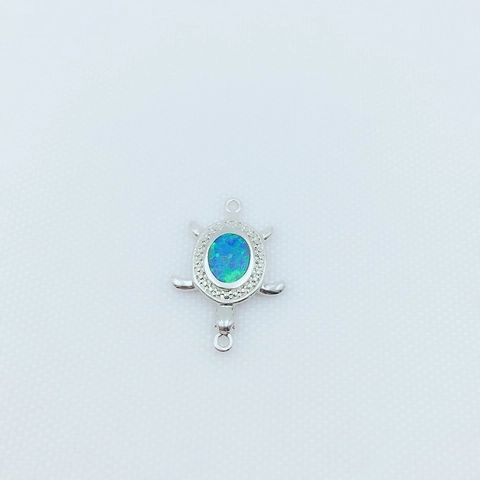 Connecteur Tortue de Mer en Cuivre Plaqué Or Avec Opale Synthétique pour Création de Bijoux Zirconia Bracelet Animal