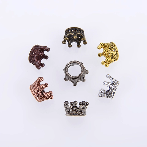 DIY Zinc Alloy Crown Beads For Jewelry Making Retro Royal Style Metal Crown Spacers For Bracelet Necklace Handmade Craft Supplies