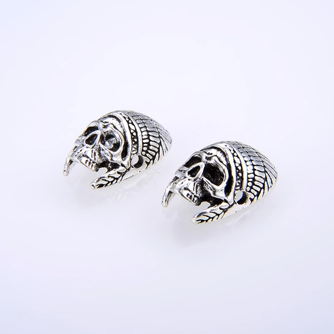 Vintage Zinc Alloy Indian Chief Skull Beads For DIY Jewelry Making Antique Silver Gold Bronze Punk Style Skull Pendants
