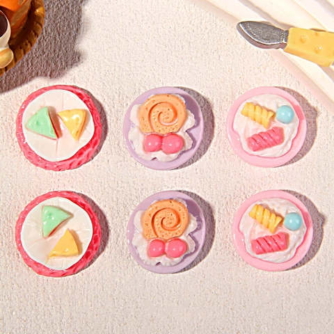 Simulation Harz Nachtisch Kuchen Miniatur DIY Zubehör Für Haarnadeln Creme Kleber Material Süßes Mini Essen Modell