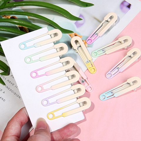 Gradient Macaron Color Duckbill Hair Clips Alloy Matte Hairpins For Women Girls Sweet Korean Style Hair Accessories