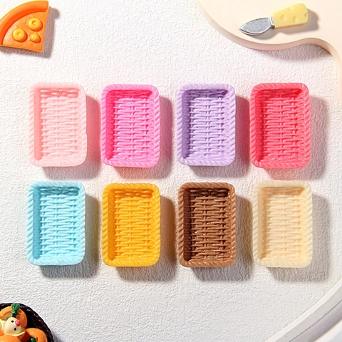 Miniature Resin Simulation Bread Basket Plate Dollhouse Play Food Toy Accessories DIY Craft Mini Furniture Accessories Set