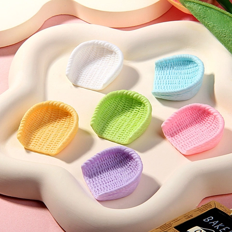 Miniatuur Hars Geweven Mand Voor Poppenhuis Decoratie Gesimuleerde Wan Tray DIY Craft Accessoires Tiny Food Play Decor