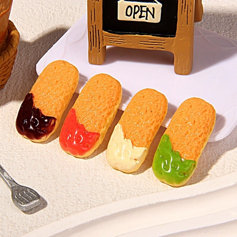 Simulation Food Resin Finger Biscuit DIY Accessories Cream Glue Phone Case Hair Clip Realistic Miniature Dessert Crafts Charms
