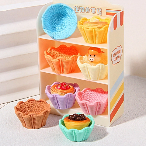 Miniature Resin Simulation Fruit Basket Candy Color Simulation Food Play Ornament DIY Crafts Micro Landscape Decor Accessories