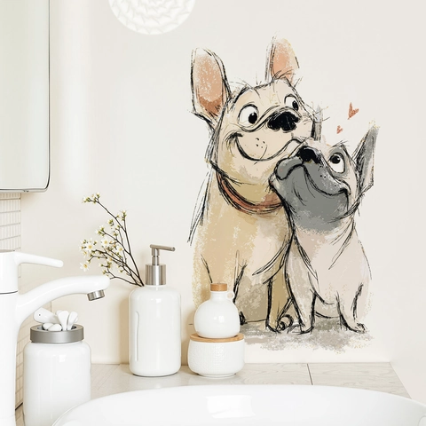 Pegatina de Tapa de Inodoro de Animales de Dibujos Animados Linda Impermeable Removible de PVC para Baño Perro Shiba Inu Conejo Tigre
