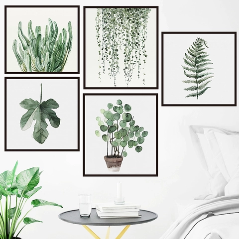 Nordisch Monstera Blatt Topfpflanze Wandtattoos Wasserdicht PVC Botanisch Aquarell Wandaufkleber Für Wohnzimmer Schlafzimmer Home Dekor