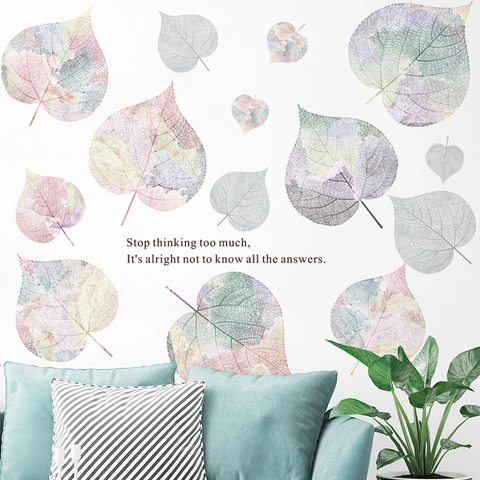 Nordischer Stil Traumhafte Blätter Wandsticker PVC Selbstklebend Abnehmbar Inspirierendes Zitat Aufkleber Für Schlafzimmer Wohnzimmer