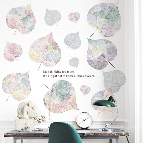 Nordischer Stil Traumhafte Blätter Wandsticker PVC Selbstklebend Abnehmbar Inspirierendes Zitat Aufkleber Für Schlafzimmer Wohnzimmer