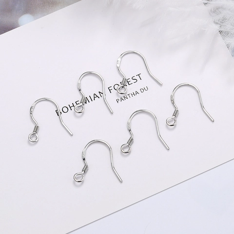 S925 Sterling Silver Plated Copper Earring Hooks DIY Jewelry Findings For Earring Making Fashion Simple Accessories
