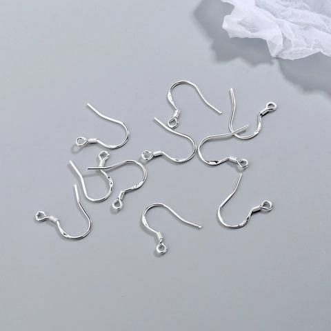 S925 Sterling Silver Plated Copper Earring Hooks DIY Jewelry Findings For Earring Making Fashion Simple Accessories