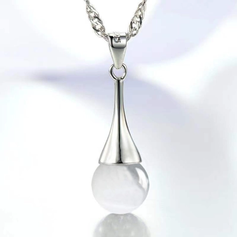 Elegante Ciondolo a Goccia d'Acqua in Rame per Donna Con Perla Artificiale Minimalista Gioielli alla Moda Regalo