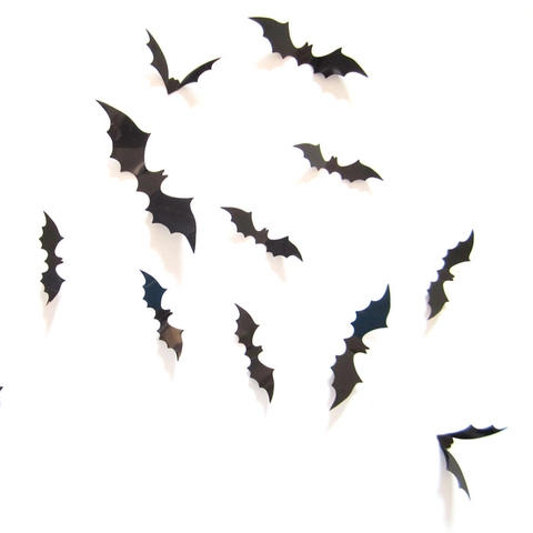 Pegatinas de Pared 3D Murciélagos Halloween Aterrador Rojo Negro Para Ventana Hogar DIY Decoración Fiesta PVC Impermeable Calcomanías